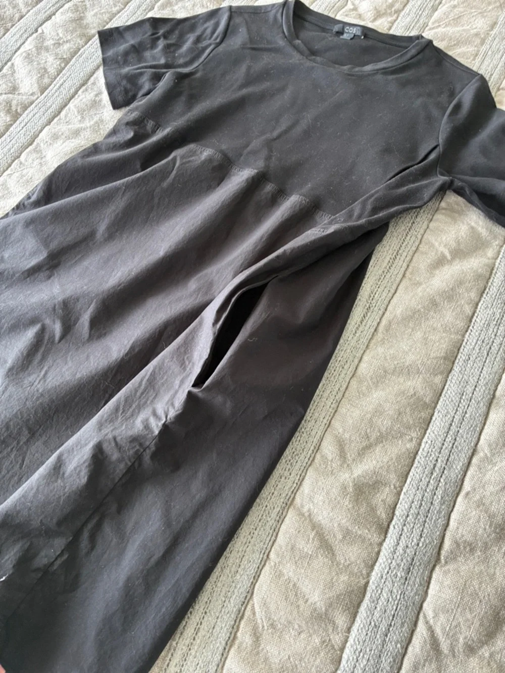 COS Black Short-Sleeve Mini A-Line Dress - Picture 5 of 7